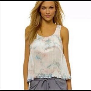 Young, Fabulous and Broke Tie Dye Tank Size Med. Embroidered‎ Hem. Racer back.